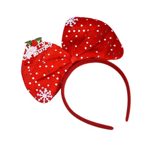 kowaku Weihnachts-Haarreif, Frohe Weihnachten, Kopfschmuck, Weihnachtsschleife, Stirnband für Cosplay, Party, Foto-Requisiten, Familientreffen, Roter Punkt von kowaku