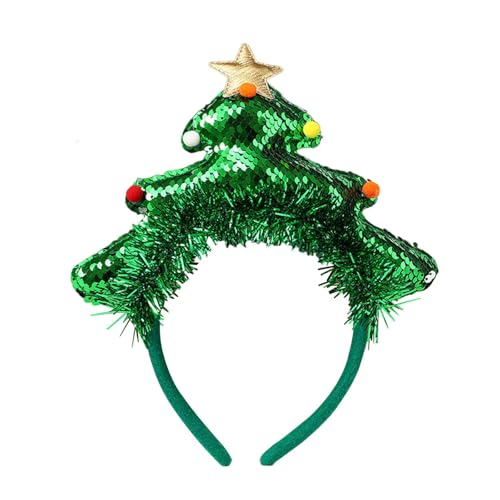 kowaku Weihnachts-Stirnband, Kostüm-Zubehör, Kopfschmuck für Weihnachtsfeiern, Festivals, Weihnachtsbaum mit Pailletten von kowaku
