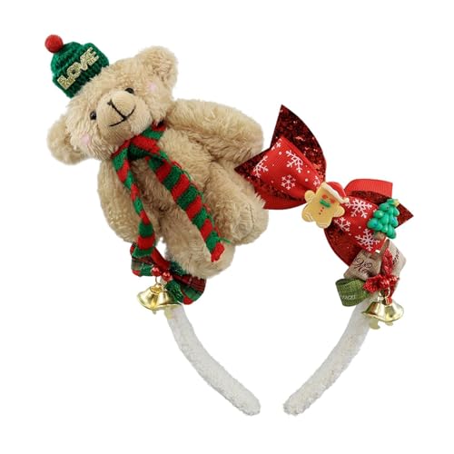 kowaku Weihnachtsbär -Stirnbanddekoration Haar Hoop für Party Halloween Performance, Khaki Weiß von kowaku