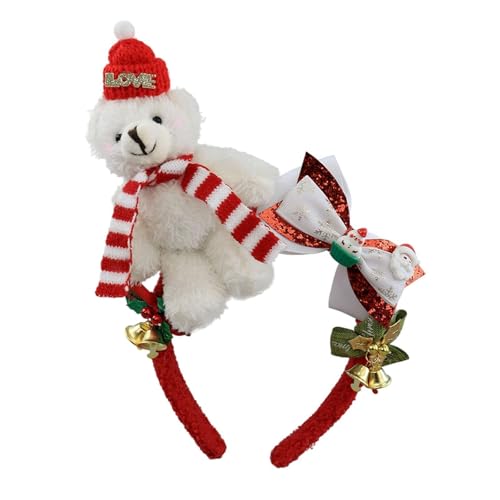 kowaku Weihnachtsbär -Stirnbanddekoration Haar Hoop für Party Halloween Performance, Weiß Rot von kowaku