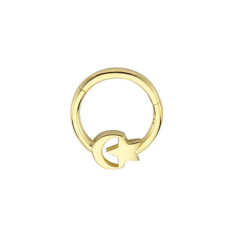 Edelsteinloser Mond Stern 14K Gold Helix Piercing von kozmodanet