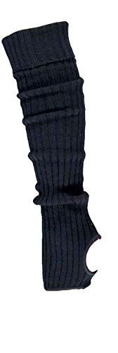 krautwear® Damen Mädchen Ballettstulpen mit Fersenloch Beinwärmer Ballett Stulpen Legwarmer Armstulpen ca. 55 cm 80er Jahre 1980er Jahre schwarz weiss Neon Pink Grün Gelb Orange (schwarz) von krautwear