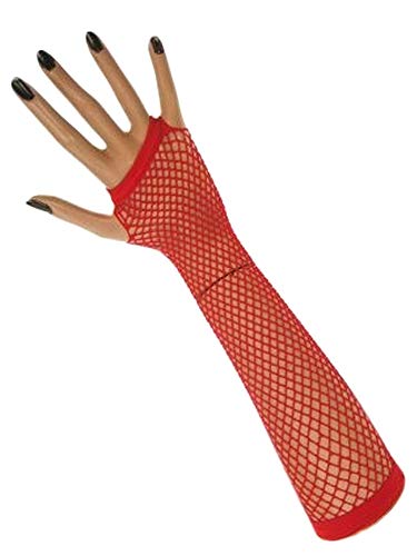 krautwear® Damen Fingerlose Netzhandschuhe Handstulpen Handschuhe lang (rot) von krautwear