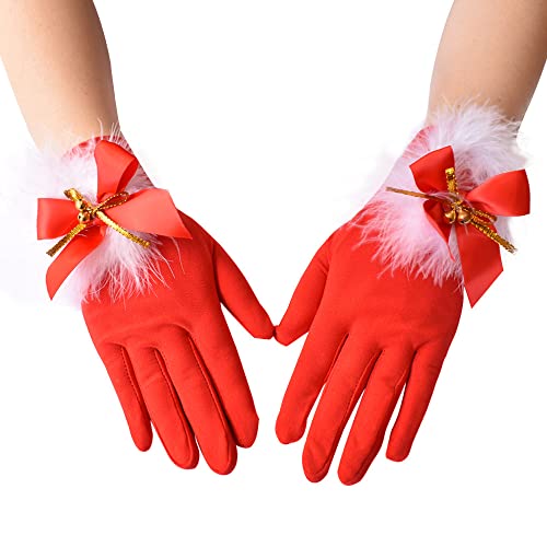 krautwear Damen Halterlose Strümpfe Für Weihnachten XMAS Nikolaus oder Handschuhe Mit Schleife Glöckchen Plüsch (DE/NL/SE/PL, Alphanumerisch, Einheitsgröße, Regular, Regular, 654613521470) von krautwear