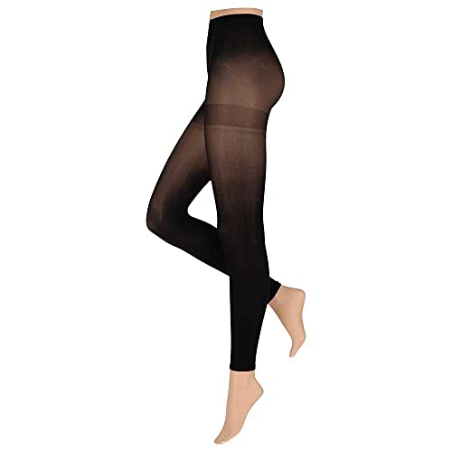 krautwear Damen Mädchen Leggins Leggings 60 den Karneval Fasching Kostüm schwarz rot rosa blau (schwarz-LXL) von krautwear