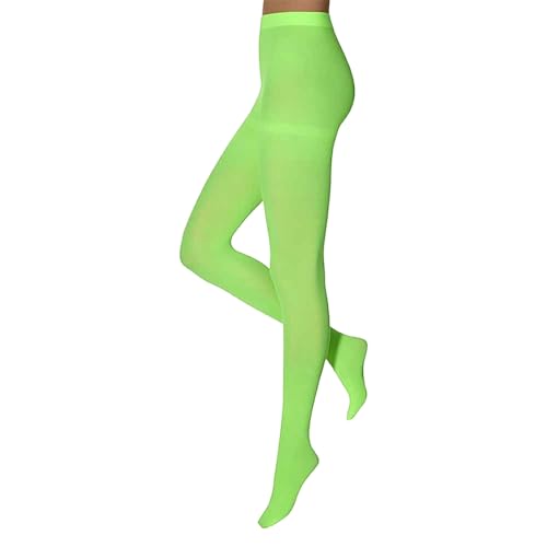 krautwear Damen Mädchen Strumpfhose 60 Denier Karneval Fasching Sport Neon Farben (DE/NL/SE/PL, Alphanumerisch, L, XL, Regular, Regular, Flourgreen) von krautwear