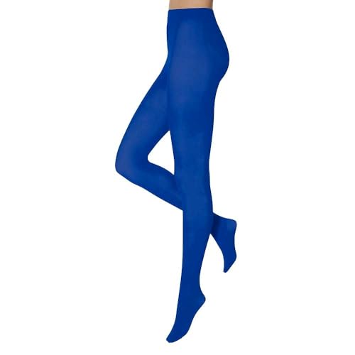 krautwear Damen Mädchen Strumpfhose 60 Denier Karneval Fasching Sport Neon Farben (DE/NL/SE/PL, Alphanumerisch, L, XL, Regular, Regular, Kobaltblau) von krautwear