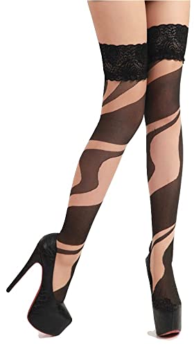 krautwear Damen Straps Strumpfhose Strümpfe Halterlos Strapsstrümpfe Spitze (Nude-2123) von krautwear