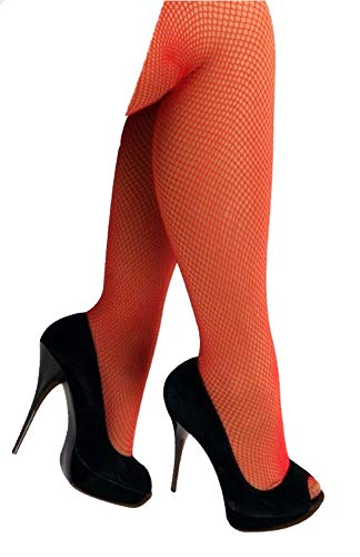 krautwear Damen Strumpfhose Sexy Netzstrumpfhose Hoher Bund Rot Kostüm Fasching (11065-rot) von krautwear