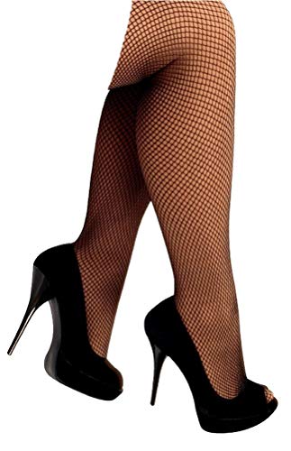 krautwear Damen Strumpfhose Sexy Netzstrumpfhose Hoher Bund Schwarz Kostüm Fasching (11064-schwarz) von krautwear