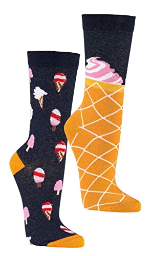 krautwear Herren Damen 2 Paar Bunt Gemusterte Sneaker Socken Strümpfe 30. Geburstag Papa Mama Geschenkideen (Eincreme, 42-47) von krautwear