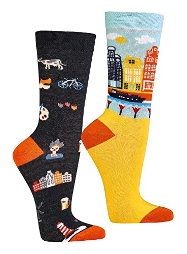 krautwear Herren Damen 2 Paar Bunt Gemusterte Sneaker Socken Strümpfe 30. Geburstag Papa Mama Geschenkideen (Niederlande, 42-47) von krautwear