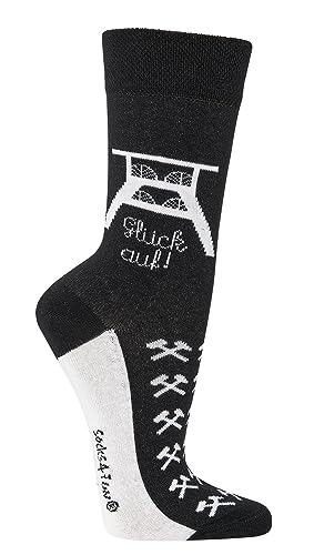 krautwear Herren Damen 2 Paar Bunt Gemusterte Sneaker Socken Strümpfe 30. Geburstag Papa Mama Geschenkideen (Ruhrpott, 42-47) von krautwear