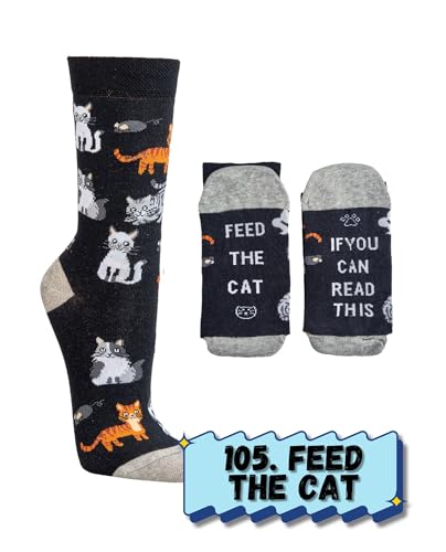 krautwear Herren Damen 2 Paar Lustige Bunte Gemusterte Fun Sneaker Socken Witzige Strümpfe Baumwolle (42-47, Feedthecat) von krautwear