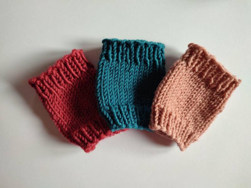 Handgestrickte Babypulswärmer Armstulpen 0 - 3 Monate von kreativbyIM