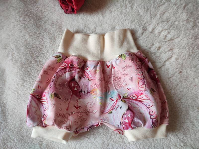 Kurze Pumphose Gr. 50/56 Sommerhose Pumpi Baumwoll-Jersey von kreativbyIM