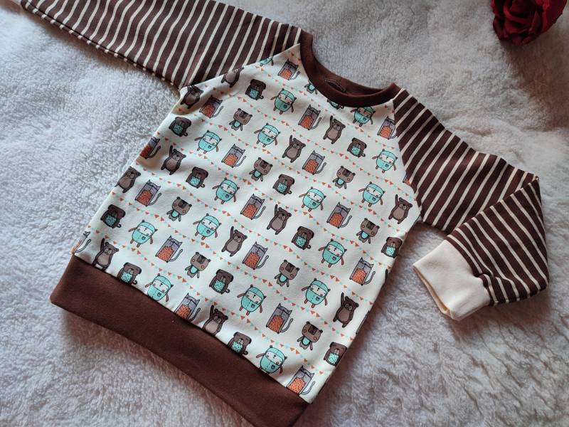 Langarm-Shirt Tiere Gr. 74/80 Einzelstück von kreativbyIM