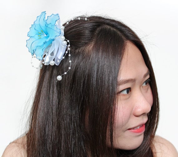 Valentinstag Blau Blume Haar-Accessoires - Brosche, Fascinator, Nylon, Haarspange Valentinstag Blau Blume Haar-Accessoires - Brosche, Fascinator, Nylon, Haarspange von kreativeblossom