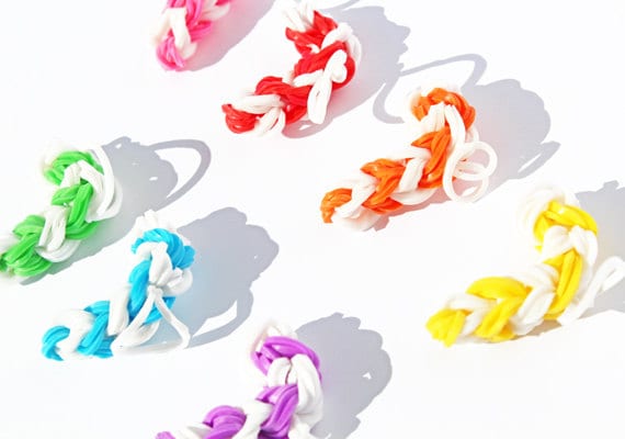 Valentinstag Loom Band Zuckerstange Charme - Reißverschluss Pull Charm Gummiband Regenbogen Hochzeitsgeschenke von kreativeblossom