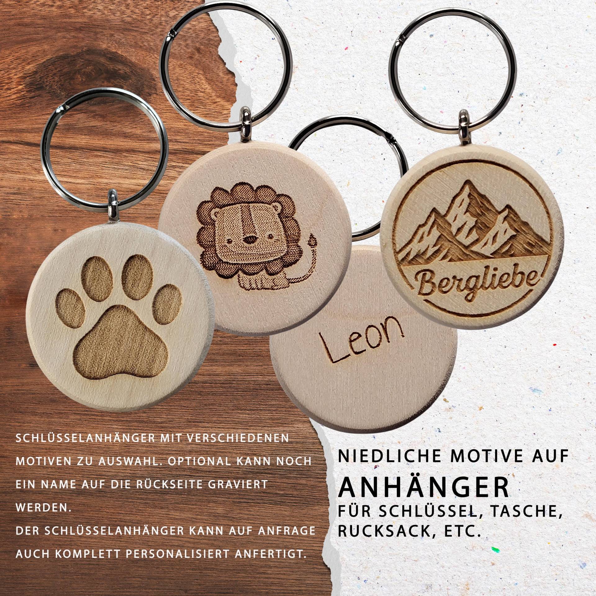 Personalisierter Holz-Schlüsselanhänger Mit Gravur - Tiermotive, Pfote Oder Bergliebe Geschenk Namensgravur Personalisierter Holz-Schlüsselanhänger Mit Gravur - Tiermotive, Pfote Oder Bergliebe Geschenk Namensgravur von kreativmiller