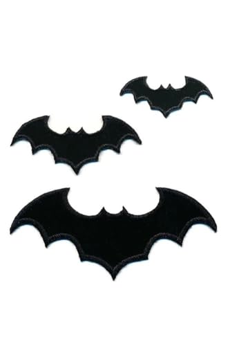 kreepsville 666 Fliegende Fledermäuse Patch-Set Gesticktes Gothic-Abzeichen zum Aufbügeln von kreepsville 666