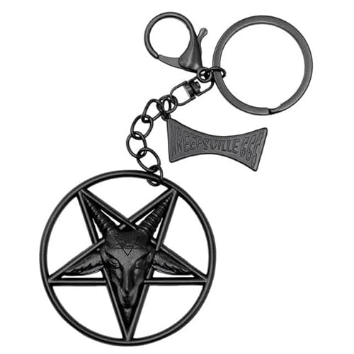 Kreepsville Baphomet Kreis Charm Schlüsselanhänger – Gothic Pentagramm Okkult Schlüsselanhänger von kreepsville 666