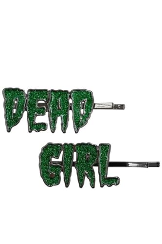 kreepsville 666 Dead Girl Haarspangen Grüne Glitzer-Emaille Gotisch Accessoires von kreepsville 666
