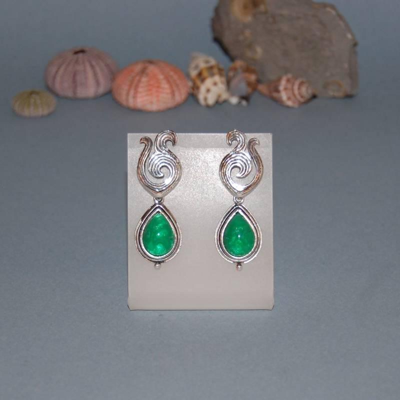 Luxuriöse Und Elegante Tropfen Ohrringe | Smaragd Farbe Ohrringe, Rubin Kristall Sterling Silber Roter Teppich Stil von kreitto