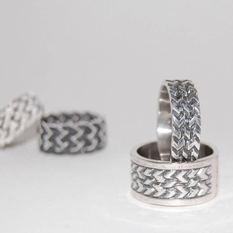 Reifenspur Herrenring, Bandring, Kreitto-Juwelen, Sterling Reifenring, Handgefertigt in Griechenland, Unisex-Ring, Geschenk Für Ihn, Sie von kreitto
