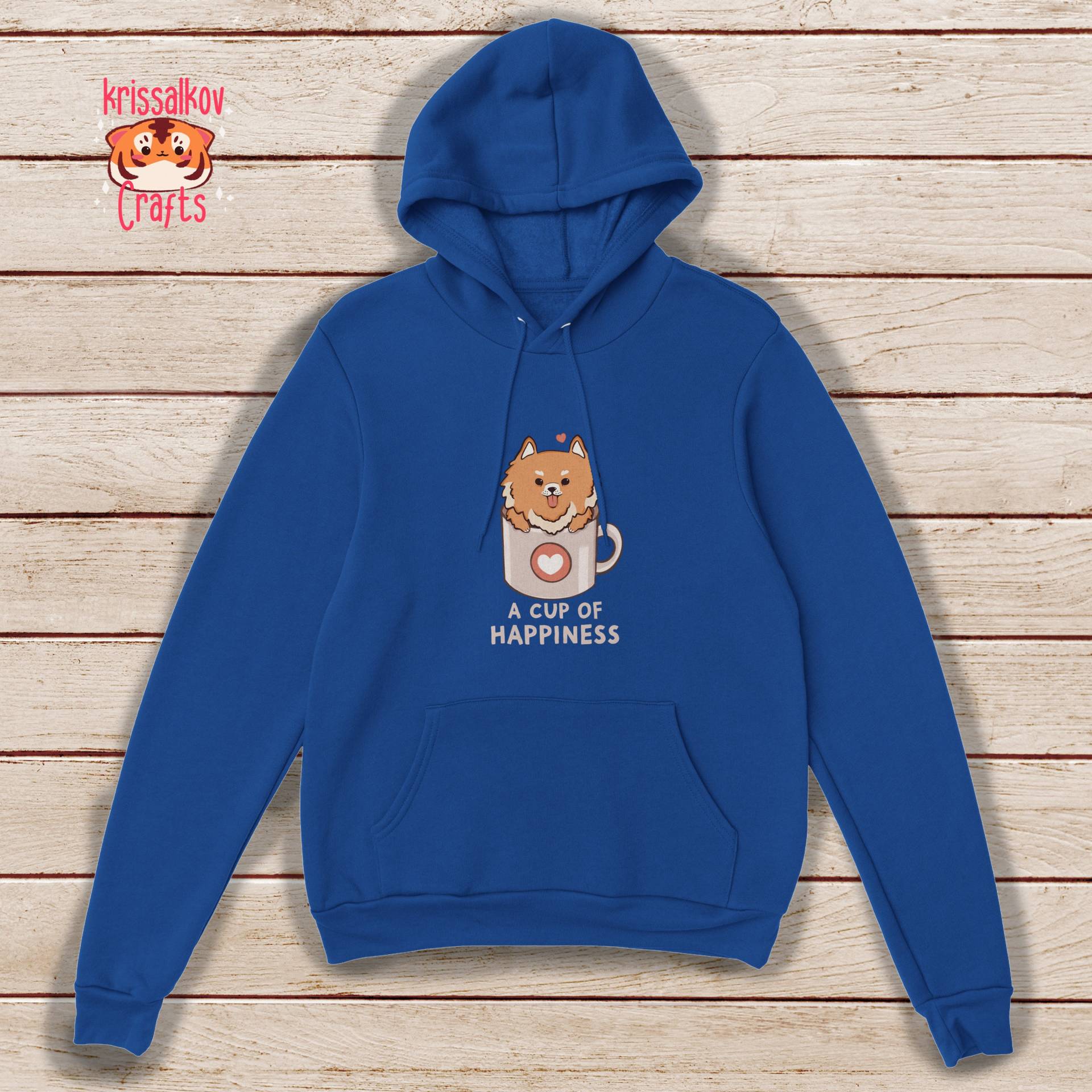 Hoodies Für Frauen Hund, Eine Tasse Glück Sweatshirts, Premium-Qualität Hoodies, Niedlicher Gemütlicher Hoodie, Hundeliebhaber Tierliebhaber Hoodie von krissalkovCrafts