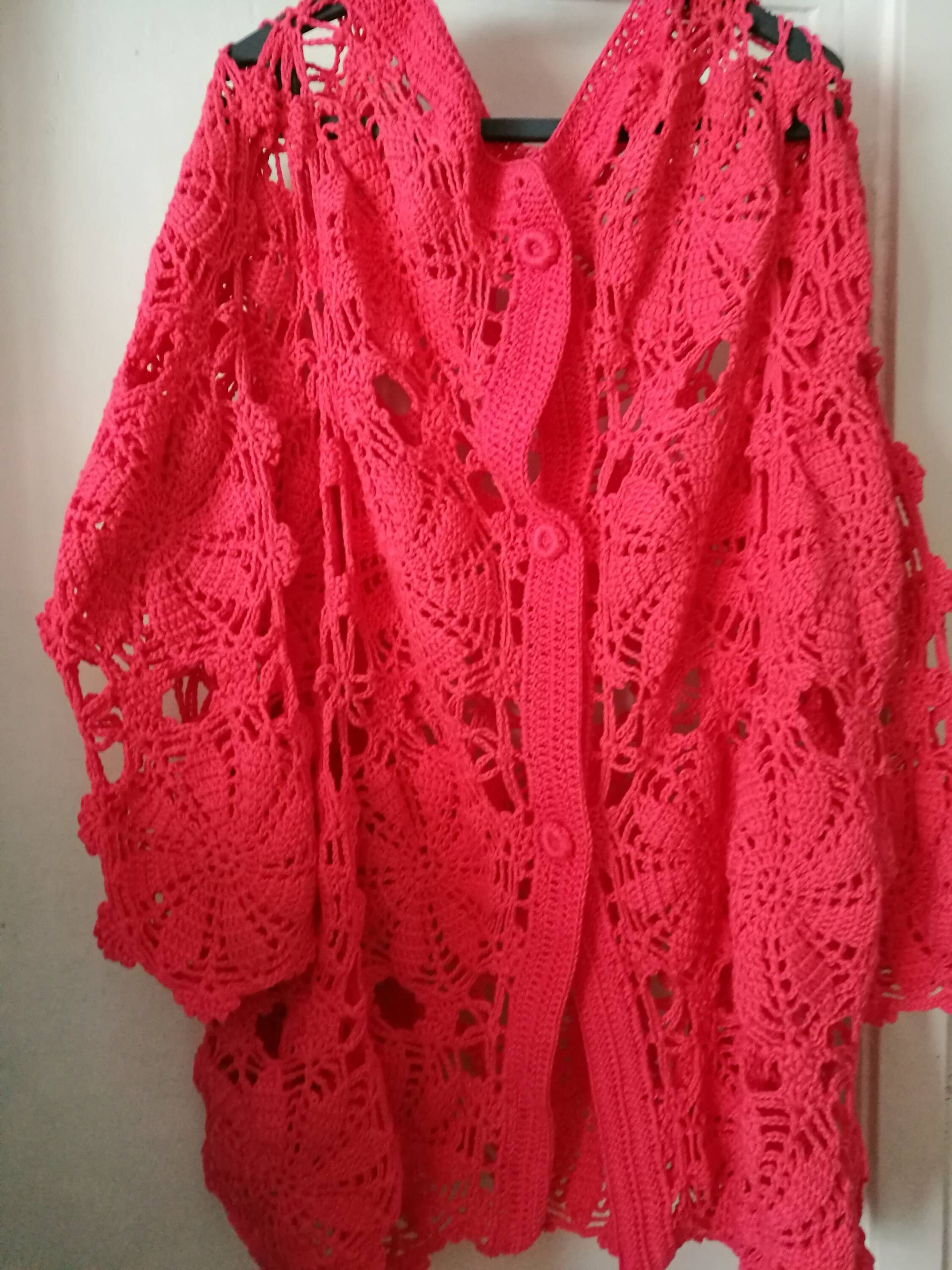 Häkelspitze Rosa Locker Boho Hippie Sommerjacke Mantel Cardigan Plus Size Jacke von krittenart