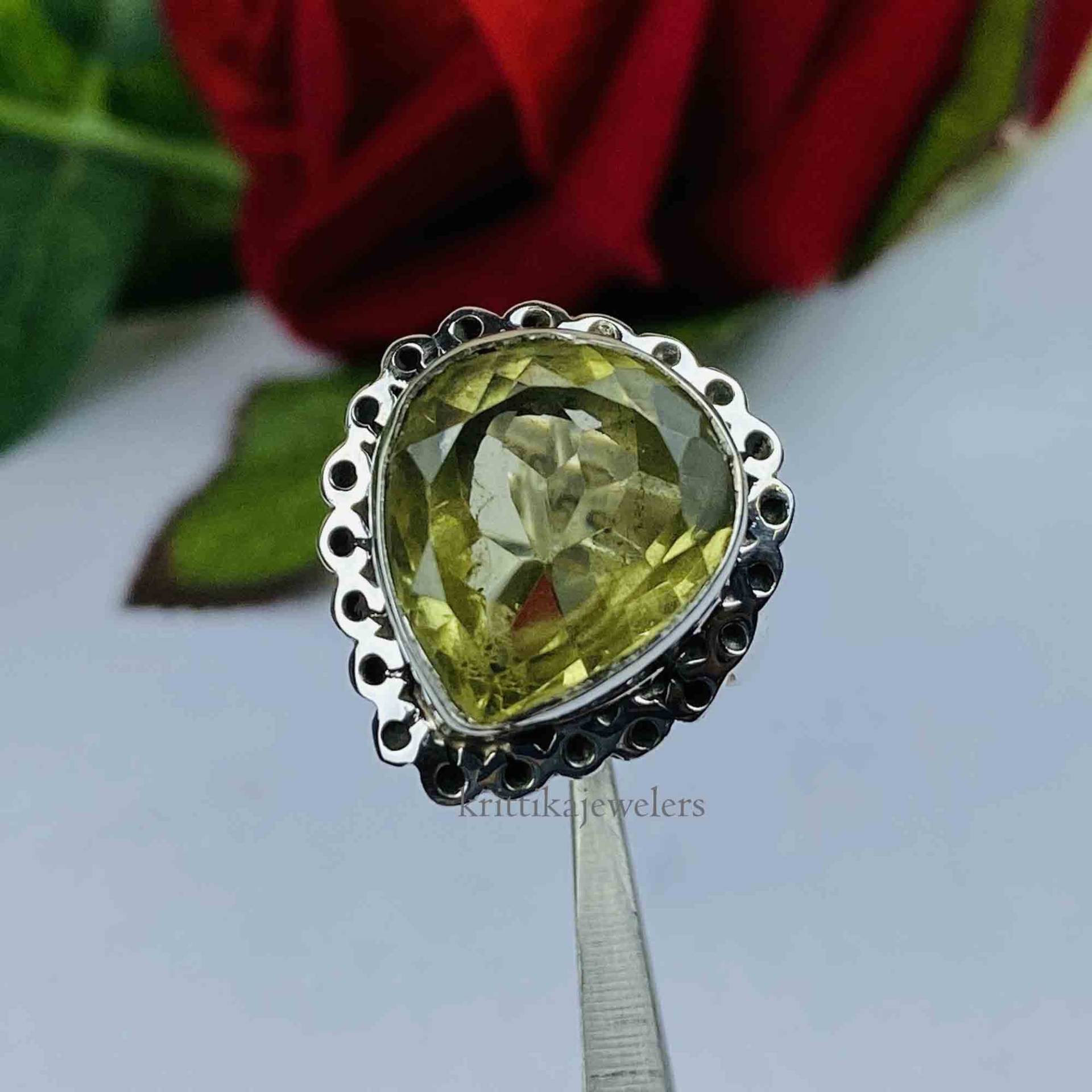 Citrin Ring, 925 Sterling Silber, Statement Natürlicher Frauen Handgemachter Sorgen Boho Geschenk Für Sie von krittikajewelers