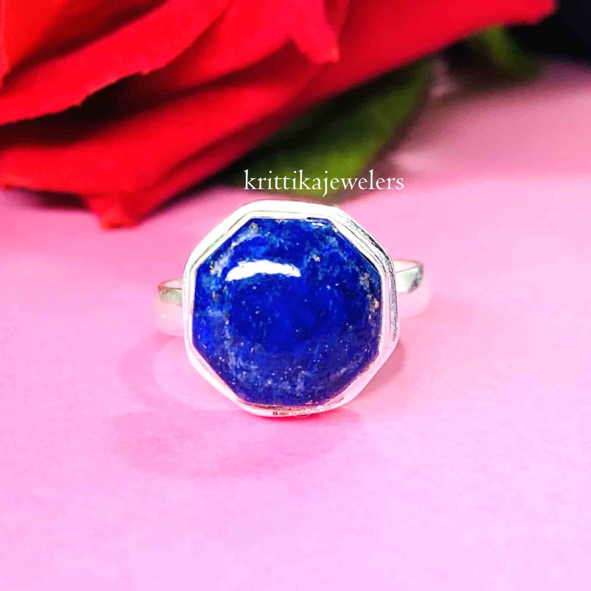 Lapis Lazuli Ring, 925 Sterling Silber, Natürlicher Statement Boho Zierlicher Frauen Geschenk Für Weihnachten von krittikajewelers