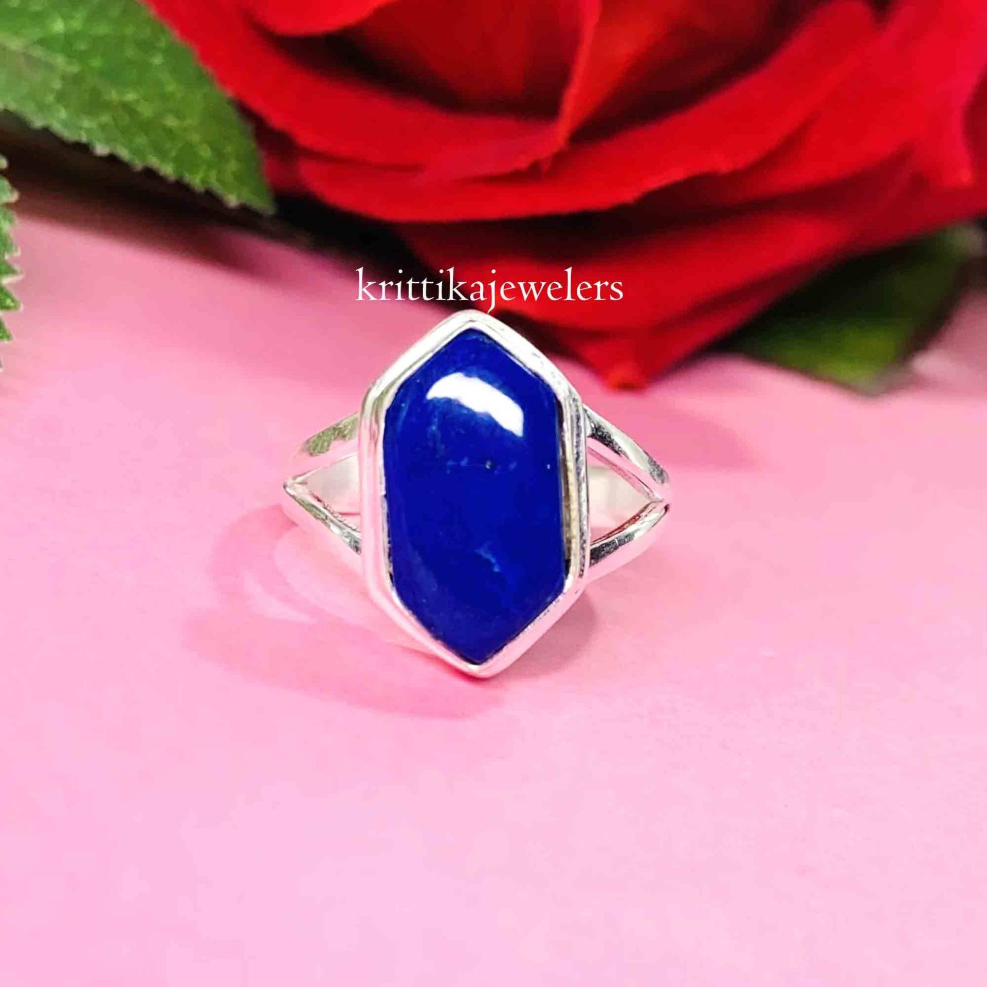 Lapis Lazuli Ring, 925 Sterling Silber Ringe, Natürlicher Blauer Edelstein Geschenk Für Weihnachten, Ring Lapis Lazuli Ring, 925 Sterling Silber Ringe, Natürlicher Blauer Edelstein Geschenk Für Weihnachten, Ring von krittikajewelers