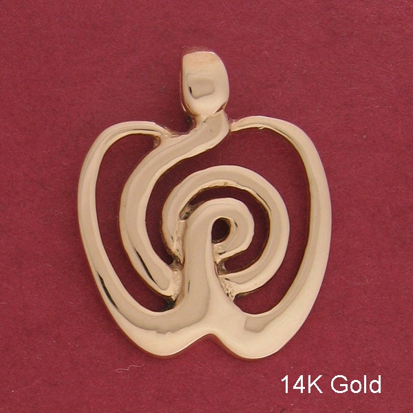 Eva 14K Gold Anhänger/Eva, Schlange Und Apfel Eva 14K Gold Anhänger/Eva, Schlange Und Apfel von krobinsdesigns
