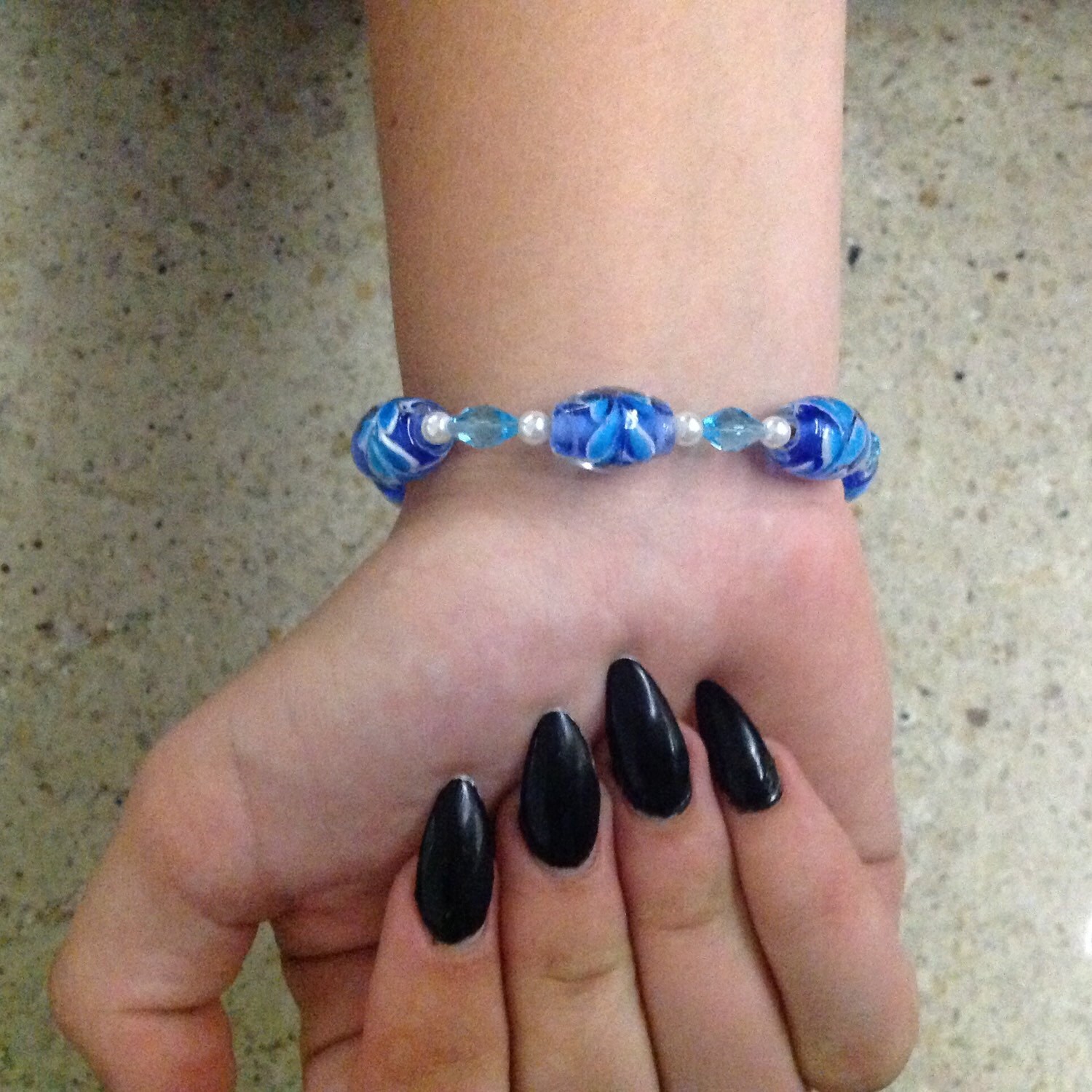 Blaues Glas Strudel Armband Blaues Glas Strudel Armband von krystleish
