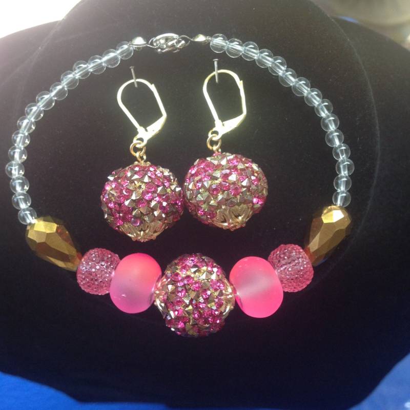 Rosa Verzaubern Armband Und Ohrringe Set Rosa Verzaubern Armband Und Ohrringe Set von krystleish