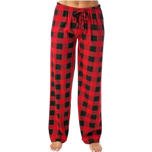 Pyjama Hosen Herren Lang Rot Lustig Warm Schlafanzughose Pyjama Hose Baumwolle Bequeme Winter Dünn Schlafanzug Hose Nachtwäsche Leichte 4XL Schlafhose Pyjamahose von kswlwccpp