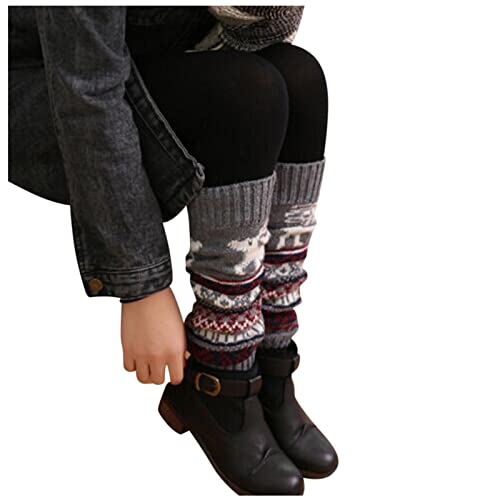 Kswlwccpp Beinwärmer Damen: Winter Bunt XXl Bequem Beinstulpe Beinwärmer Flauschig Warm Weich Gestrickt Bein Stulpen Stulpen Extra Weit Lang Leg Warmers Stulpensocken von Kswlwccpp
