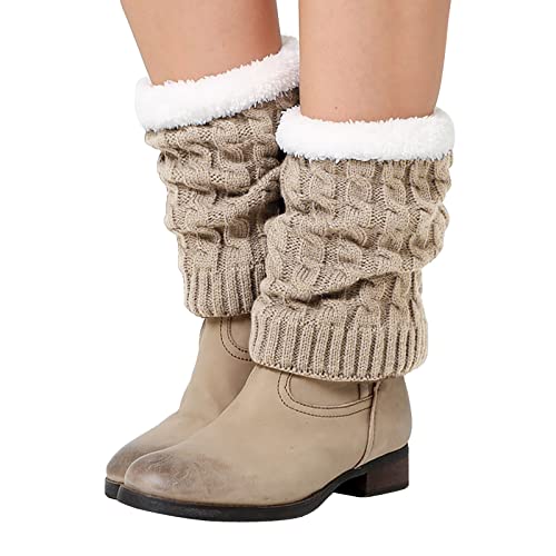 Kswlwccpp Damen Stulpen, XXl Winter Kurz Wolle Leg Warmers Stulpensocken Weich Warm Bequem Gestrickt Beinwärmer Strickstulpen Flauschig Extra Weit Beinstulpe Stulpen von Kswlwccpp