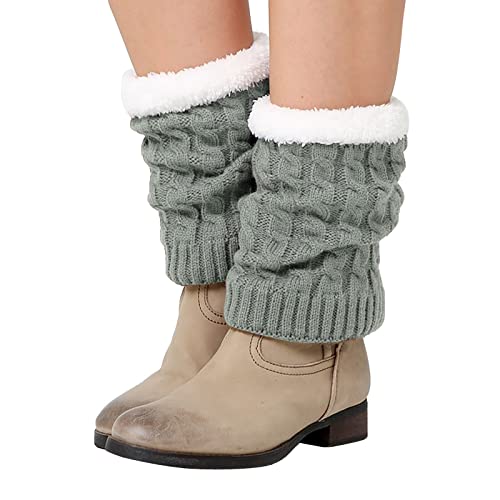 Kswlwccpp Damen Stulpen, XXl Winter Kurz Wolle Leg Warmers Stulpensocken Weich Warm Bequem Gestrickt Beinwärmer Strickstulpen Flauschig Extra Weit Beinstulpe Stulpen von Kswlwccpp