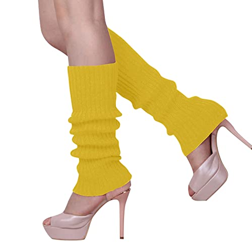 Kswlwccpp Legwarmer Damen, Winter Warm Lang Wolle Leg Warmers Beinwärmer Flauschig Bequem Extra Weit Weich Stiefelsocken Stulpensocken Gestrickt XXl Beinstulpe Stulpen von Kswlwccpp