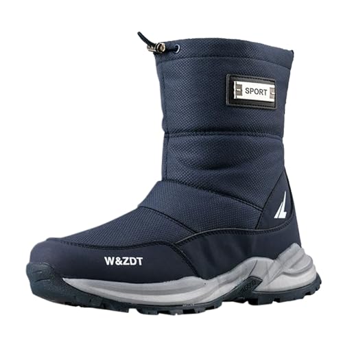 kswlwccpp Winterschuhe Herren: 43 Breit 49 Winterstiefel Schneeschuhe Schwarz Flach Winter Winterboots Snow Boots Wasserdicht Rutschfest Warm Gefüttert Winterschuhe Winter Shoes Schneestiefel von Kswlwccpp