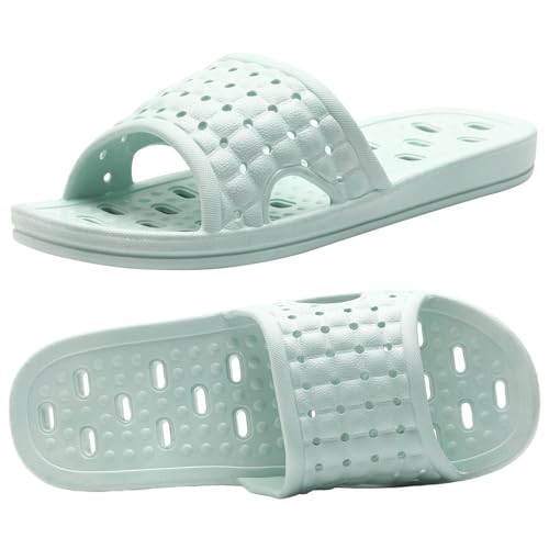 ktprniy Badepantoffeln mit Abflusslöchern, Schnelltrocknende Rutschfeste Hausschuhe, Hausschuhe fürs Badezimmer im Wohnheim, Unisex Himmelblau EU 40/41 von ktprniy