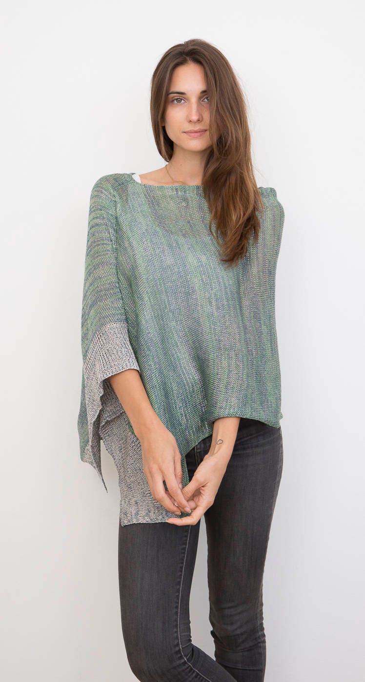 Poncho Leichter Sommerspaß, Salbeiblau von ktwf