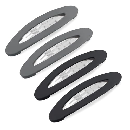4 Stück Snap Haarspangen Groß 9cm,Lange Haarklammern,Rutschfest Haarspangen Damen Lange Snap Haarclips Mädchen Haar Accessoires für Feines Haar Dickes,Dünnes (Schwarz und Grau) von ktxaby