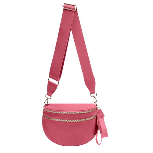 Nylon-Umhängetasche, Bauchtasche für Damen, große Schultertasche mit verstellbarem Riemen, wassermelone, Large, Crossbody-Handtaschen, Wolkenviolett von kuifang