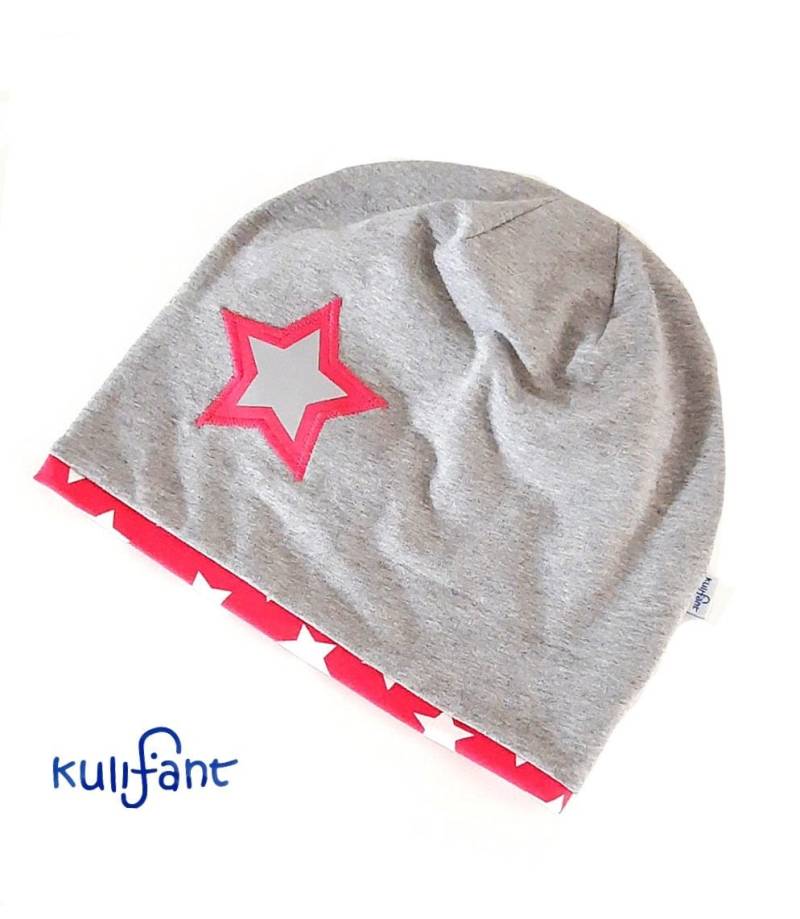 Beanie Jerseymütze Kindermütze Mit Reflektorstern, Reflektierende Mütze Sichtbarkeitsmütze, Im Dunkeln Sichtbar Türkis Grün Pink von kulifant