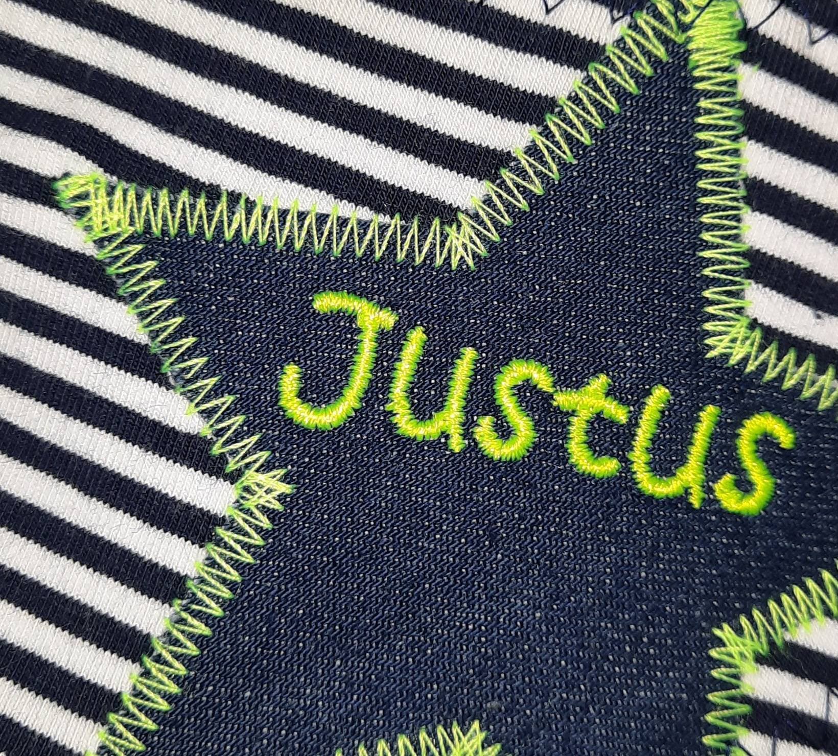 Dreieckstuch Tuch Sabbertuch Streifen, Mit Name/Neon von kulifant