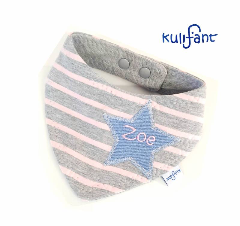 Tuch Dreieckstuch Sabbertuch Babygeschenk Kleiner Stern Mit Name 1. Geburtstag Weitere Farben von kulifant